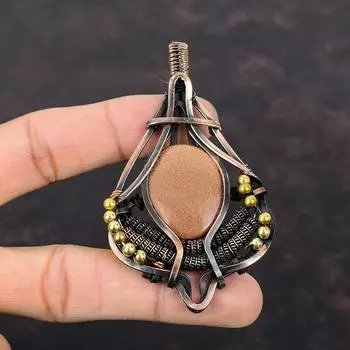 Sun Sitara Pendant Copper Wire Wrapped Pendant Handmade Pendant Copper Wire Wrapped Jewelry Gemstone Pendant Gift For Him Sun Sitara Jewelry