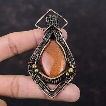 Sun Sitara Pendant Copper Wire Wrapped Pendant Natural Gemstone Jewelry Handmade Pendant Wonderful Copper Jewelry Boho Pendant Gift For Her