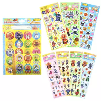 Sun-Star Stationery Anpanman Stickers Luxury 8 Piece Satisfaction Set (Decoration Stickers, Good Friends Stickers, Well Made Stickers)