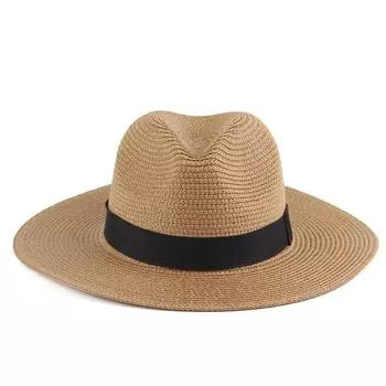 Sun Straw Summer Hat With Wide Brim And Ribbon Decoration For Daily Wear