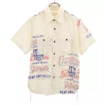 SUN SURF Toyo Enterprise Logo Train Print Short sleeve Work shirt M Men s Used