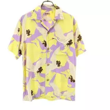 SUN SURF Toyo Enterprise Рубашка Алоха с коротким рукавом с узором журавлей S Мужская Б/У