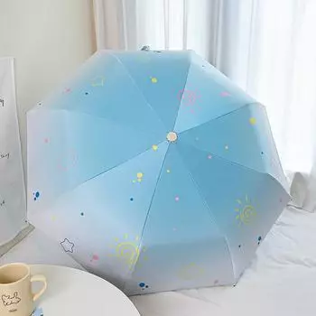 Sun umbrella red nose hand open parasol women vinyl fabric weather and rain sunscreen ultraviolet umbrella