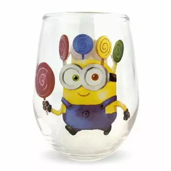Sunart Round Glass Cup Tumbler 330ml Candy Minions Goods Movie Tableware Present Made in Japan Minions SAN3353-1