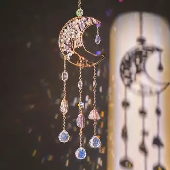 Suncatcher Crystal Dream Catchers Rainbow Catcher Crystal Stone Prism Star Moon Sun Indoor Window Car Hangings Garden Decor