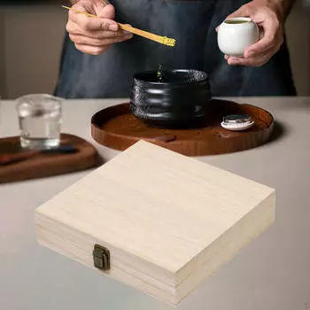 Сундук для хранения чая, подарочная коробка с крышкой, ручная работа, органайзер для столешницы из дерева коричневый