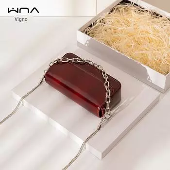 [Сундук сокровищ «Лунный свет»] Нишевый стиль Ретро Красный мешочек Свадебная сумка Женская Свадебная сумка На плечо Кроссбоди Цепочка Сумка под мышкой Red