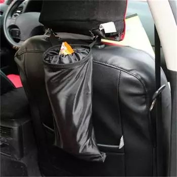 Sunerly Universal Car Waste Bins Vehicle Back Seat Headrest Litter Trash Garbage Bag Cleaning Tools чёрный