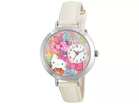 SUNFLAME Sanrio Часы Hello Kitty Deco с розовой лентой MJSR-F03 Наручные часы Нейлон НОВИНКА