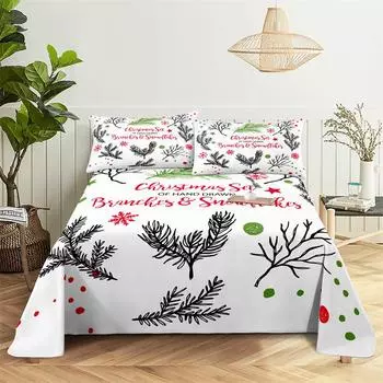 Sunflower Bed Sheet Set Bedding Set Bed Flat Sheet Leaf Boy Girl Bedsheet Bedding King Bed Sheets and Pillowcases 150X230cm(2Pcs)