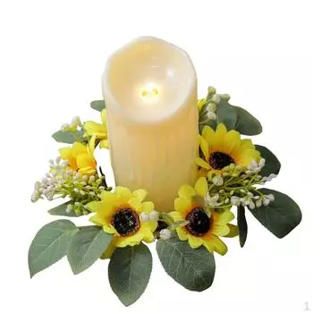 Подсолнух, кольца для свечей, венок, гирлянда, подсвечник, легкий держатель для цветов для ужина