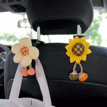 Sunflower Creative Car Hook Cartoon Cute Rear Seat Back Hanging Hook Automobile Interior Storage Holder Hooks Car Bracket