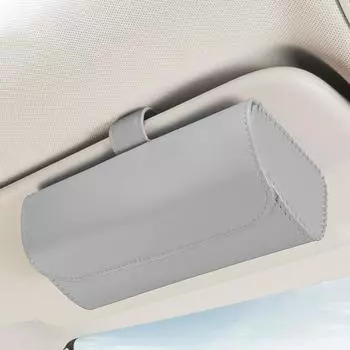 Sunglasses Clip Card Ticket Holder PU Leather Interior Sun Shade Plate Storage Bag Eyeglasses Holder Car Interior Accessories серый