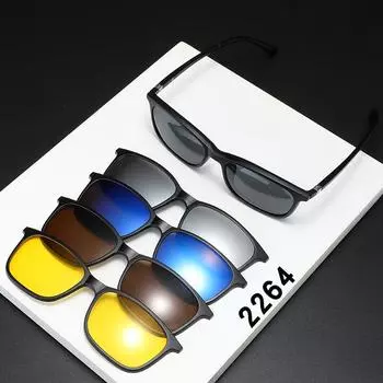 Sunglasses Cover Glasses Retro Men S Magnetic Spring Legs Glasses Frame Polarized Driving Glasses Women 2264 PC material rack