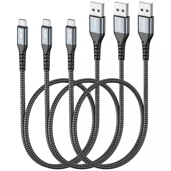 SUNGUY Micro USB кабель 0,5 м [набор из 3 шт.] QC3.0/2.0 до 18 Вт быстрая зарядка USB2.0 высокоскоростная передача данных micro usb кабель 50 см короткий Высокая прочность
