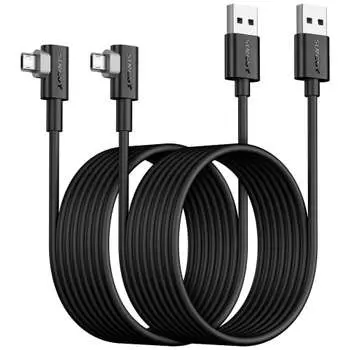 SUNGUY Micro USB кабель L-образный 3M [комплект из 2 шт.] Двусторонний Micro USB кабель совместимый с QC3.0/2.0 18 Вт быстрая зарядка USB2.0 передача данных L-образный C
