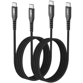 SUNGUY USB Type C cable 1.5M [Set of 2] PD compatible 60W fast charging to USB2.0 high speed data transfer iPhone15/15Pro Galaxy S22 ultra/iPad