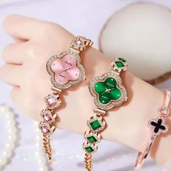 Sunkta Новые модные женские часы с маленьким циферблатом, элегантные часы со стразами, водонепроницаемые кварцевые наручные часы зелёный