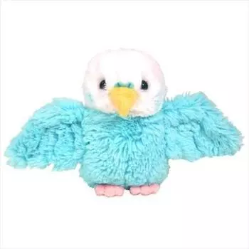 SunLemon Fluffy Parakeet Blue Small 22 x 13 x 15cm Plush Animal P-8651