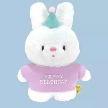 Sunlemon Fluffy Tatton Birthday Rabbit White S xx Мягкая игрушка 10,16 3,56 14,99 см P-7562