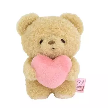Sunlemon Fluffy Tatton Heart Bear Beige SS Stuffed Animal 7610cm P-8962