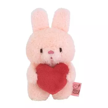 Sunlemon Fluffy Tatton Heart Rabbit Pink SS Stuffed Animal 7613cm P-8972