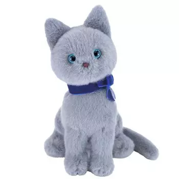 Sunlemon Jolly Gray Sitting 13 x 12 x 19 cm Stuffed Animal Cat P-9052