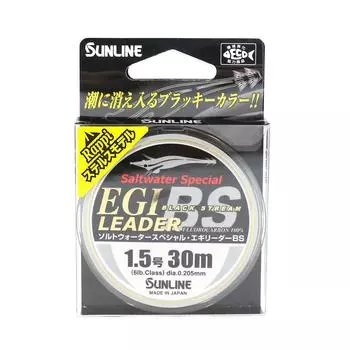 Sunline Fluorocarbon Leader Egi Black Stream 30 м # 1,5 6 фунтов (4480) чёрный/чистый