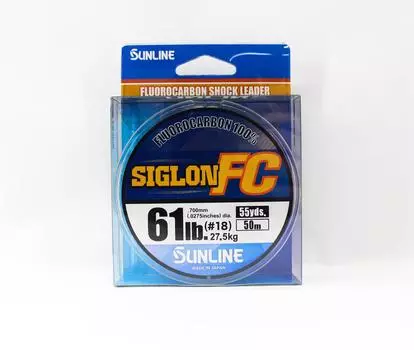 Sunline Fluorocarbon Leader Siglon FC 100% 50 м 61 фунт Диаметр 0,7 мм (2040 год)