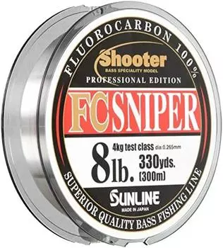 SUNLINE Fluorocarbon Line Shooter, Sniper, 984.1 ft (300 m), 7 lbs, Natural Clear