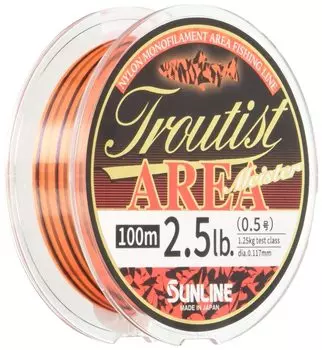 SUNLINE Нейлоновая леска Troutist Area Meister 100 м Flash Orange Нет. 0,5 2,5 фунта