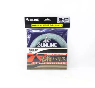 Sunline Nylon Leader Big Game Shock Leader 50 м # 40 150 фунтов 1,050 мм (6061) чистый