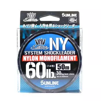 Sunline Nylon Leader NY System Shock Leader 50 м 60 фунтов (9345) чистый
