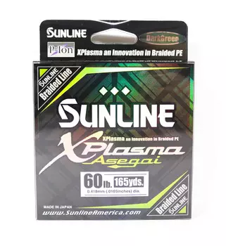 Sunline P.E Line Asegai Xplasma 165yds P.E 6 60lb темно-зеленый (5165) темно-зеленого