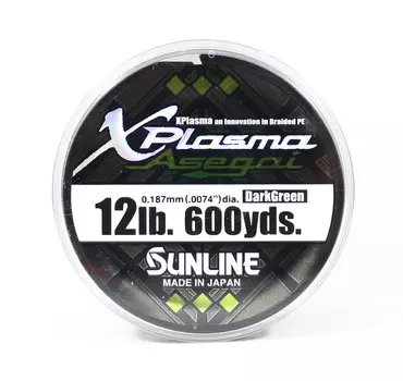 Sunline P.E Line Asegai Xplasma 600yds P.E 1.2 12lb темно-зеленый (5196) темно-зеленого
