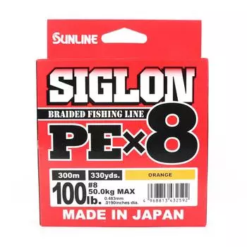 Sunline P.E Line X8 Siglon 300M P.E 8 100LB Оранжевый (2592) оранжевый