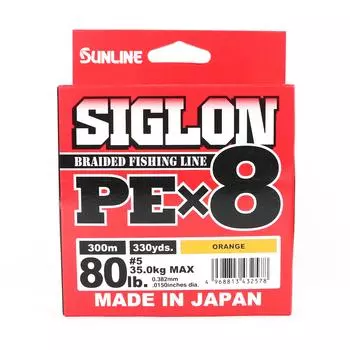 Sunline PE Line X8 Siglon 300M PE 5 80LB Оранжевый (2578) оранжевый