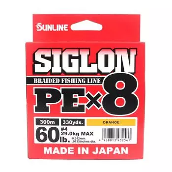 Sunline P.E Line X8 Siglon 300M P.E 4 60LB Оранжевый (2561) оранжевый