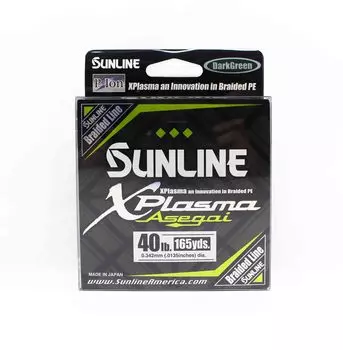 Sunline PE Line Asegai Xplasma 165 ярдов PE 4 40 фунтов темно-зеленый (6858) темно-зеленого