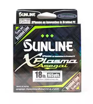 Sunline PE Line Asegai Xplasma 165 ярдов PE 1,7 18 фунтов темно-зеленый (5134) темно-зеленого