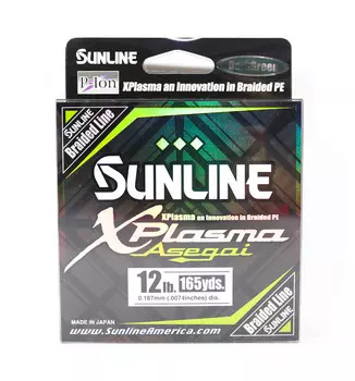 Sunline PE Line Asegai Xplasma 165 ярдов PE 1,2 12 фунтов темно-зеленый (5110)