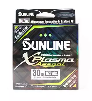 Sunline PE Line Asegai Xplasma 165 ярдов PE 3 30 фунтов темно-зеленый (5141) темно-зеленого