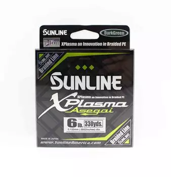 Sunline PE Line Asegai Xplasma 330 ярдов PE 0,6 6 фунтов темно-зеленый (6865) темно-зеленого