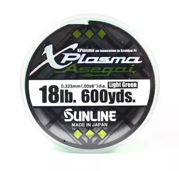 Sunline PE Line Asegai Xplasma 600 ярдов PE 1,7 18 фунтов Светло-зеленый (5080) светло-зеленый