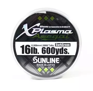Sunline PE Line Asegai Xplasma 600 ярдов PE 1,5 16 фунтов темно-зеленый (5202) темно-зеленого