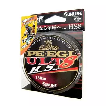 SUNLINE PE Line Salt Mate PE Egi ULT HS8 180m 8 pieces Light Green No. 0.4 3.3kg White, Pink,