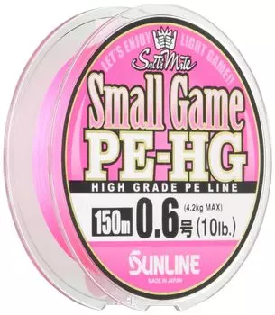 SUNLINE PE Line Salt Mate Small Game HG 150m 10lb Sakura Pink 0.6 розовый