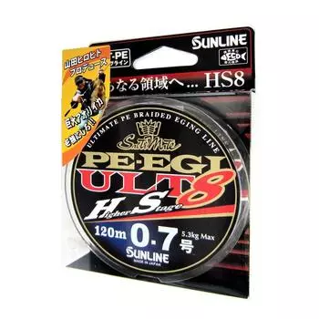 SUNLINE PE Line Saltimate PE Egi ULT HS8 120м 8 шт. Светло-Зеленый Нет. 0,7 5,3 кг Белый, Розовый,