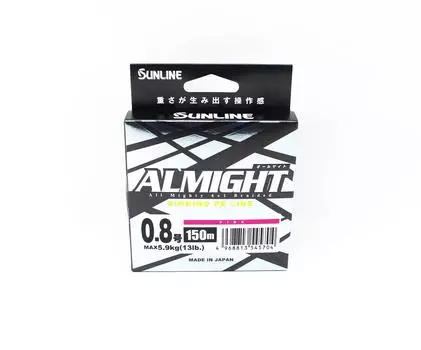 Sunline PE Line X4 Almight Sinking PE 150 м PE 0,8 13 фунтов Розовый (5704) розовый