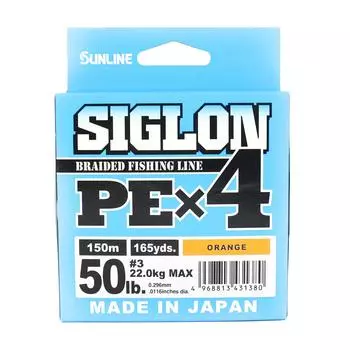 Sunline PE Line X4 Siglon 150M PE 3 50LB Оранжевый (1380) оранжевый